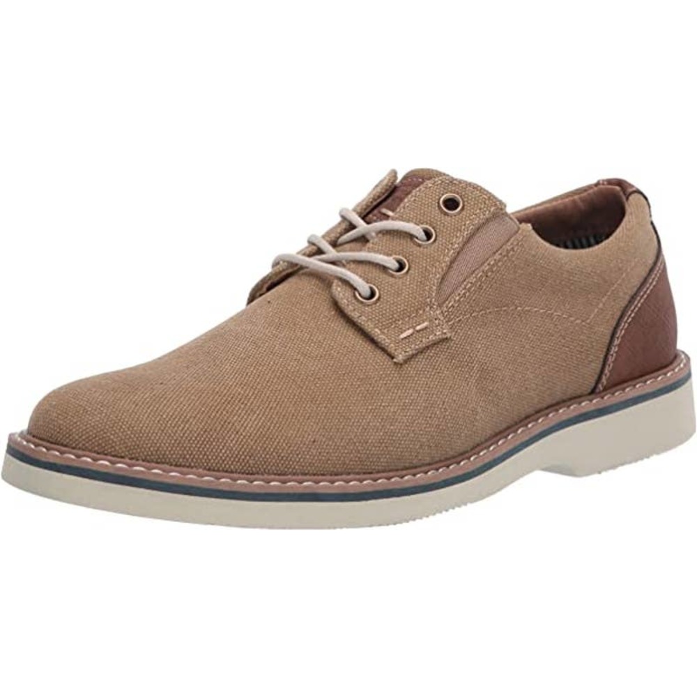 Nunn Bush Mens Size 8.5M Barklay Canvas Plain Toe Oxford. Khaki - Picture 1 of 8